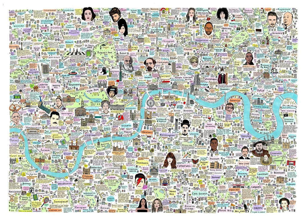 London Map of History and Culture Art Map House of Cally for We Built This City 3
