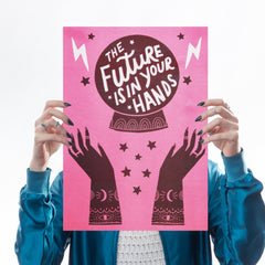 The Future is in Your Hands Pink Art Feminist Hello Lucky for We Built This City 1