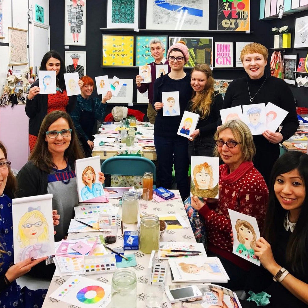 Watercolour Portrait Painting class with Andsmile Studio