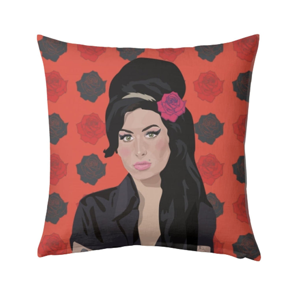 amy winehouse roses red cushion camden