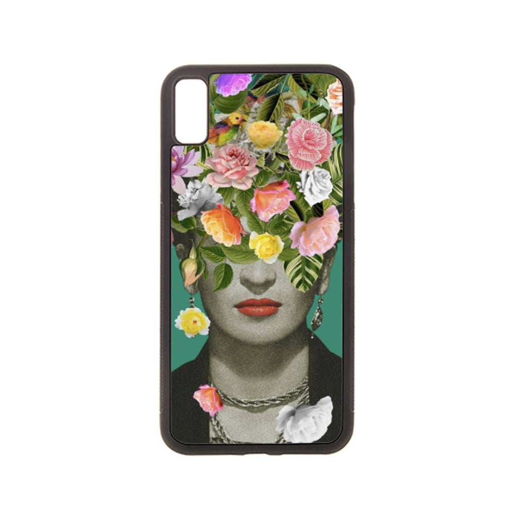 frida kahlo phone case green floral leaves roses iphone