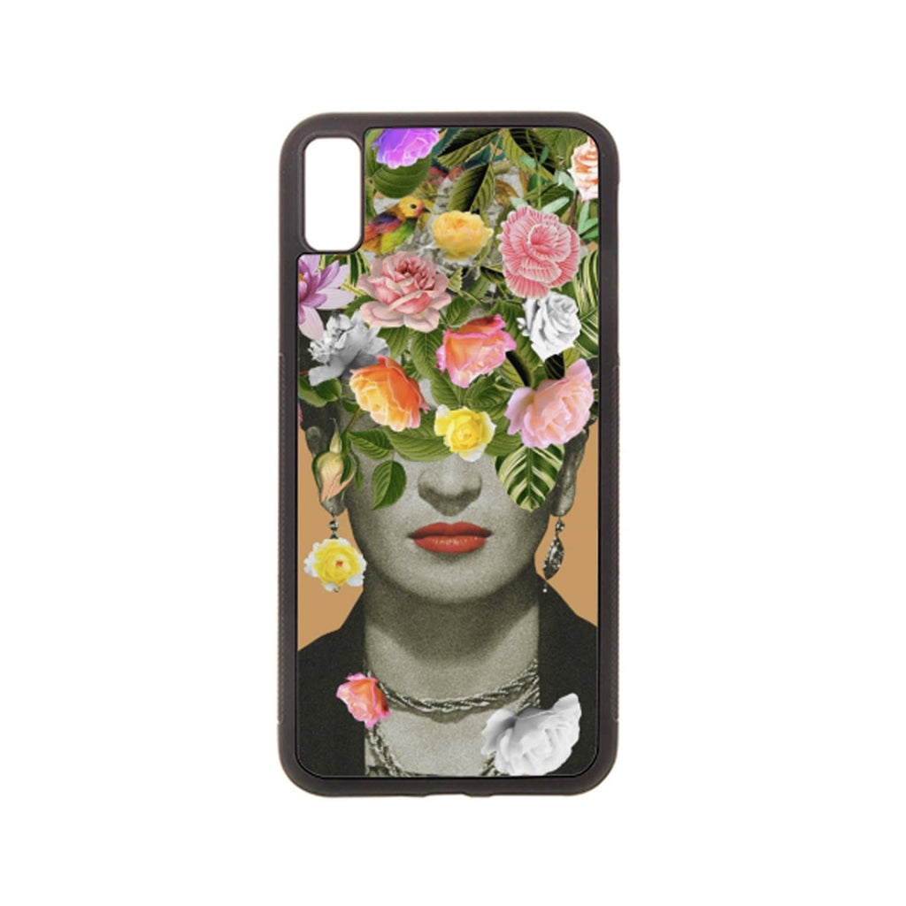 frida phone case iphone orange flowers roses leaves collage