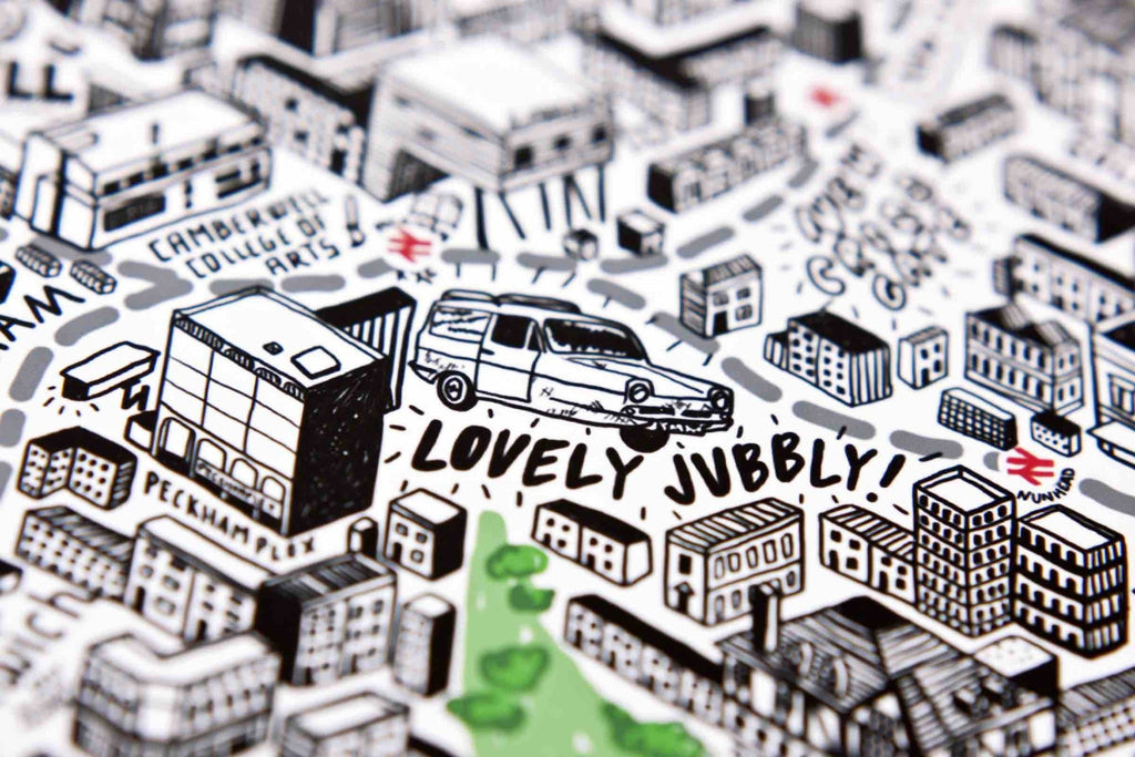 Hand Drawn Map of London Art Map Jenni Sparks for We Built This City 3