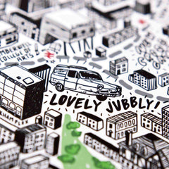 Hand Drawn Map of London Art Map Jenni Sparks for We Built This City 3