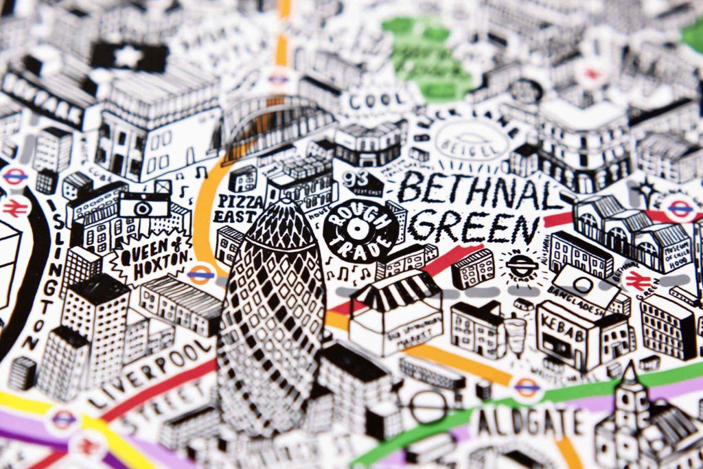 Hand Drawn Map of London Art Map Jenni Sparks for We Built This City 4