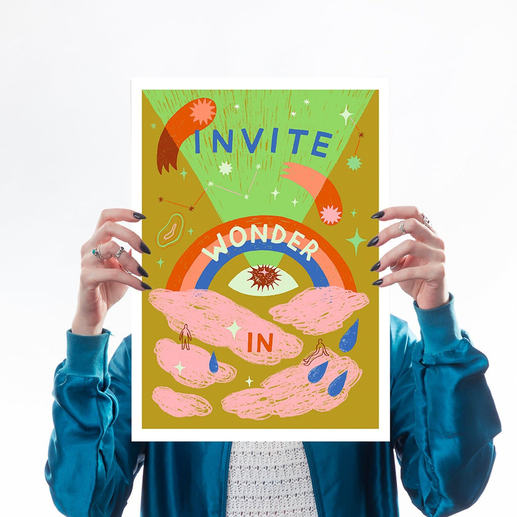 invite wonder in happy positive vibes healing yoga magic clouds rainbow eye comet a3 lucy scott for We Built This City 1