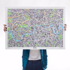 Hand Drawn Map of London Art Map Jenni Sparks for We Built This City 1