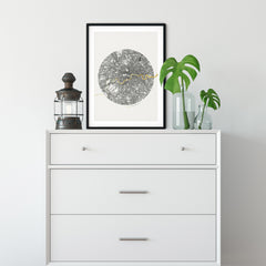 Gold Thames Circular Map Light Background
