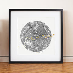 Gold Thames Circular Map Light Background