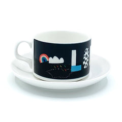 london typography nichola cowdery letters mug cup saucer for We Built This City 2