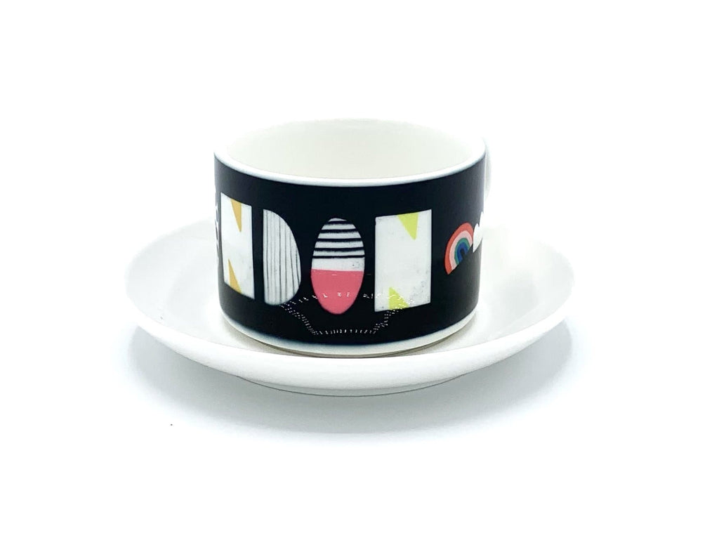 london typography nichola cowdery letters mug cup saucer for We Built This City 3
