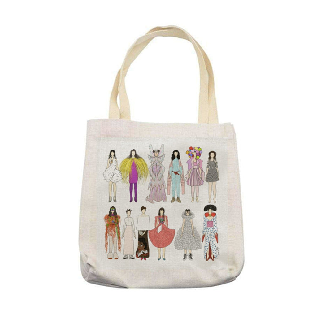 bjork costume dress tote linen bag 90s for We Built This City 1