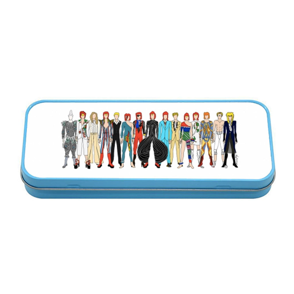 Bowie Fashion Pencil Tin Stationery - Pencil Cases + Tins Notsniw Art for We Built This City 1