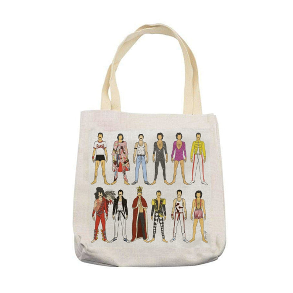 freddie mercury queen live aid break free bohemian rhapsody we will rock you tote bag linen for We Built This City 1
