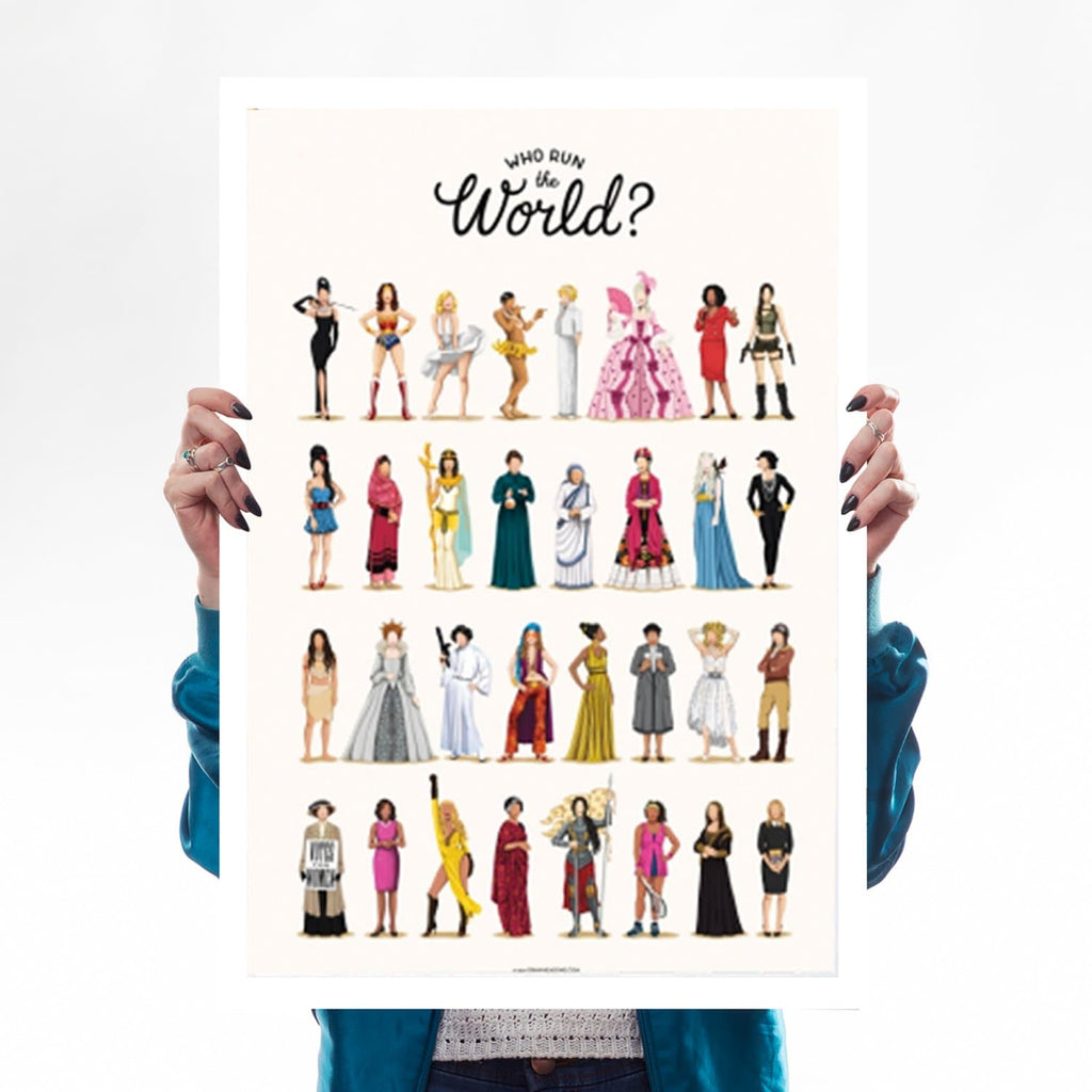 Who Run The World A2 Print Audrey Wonder Woman Marilyn Lara Croft Amy Winehouse Cleopatra Frida Leia Girl Power for We Built This City 1