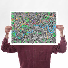 Hand Drawn Map of London (A2)