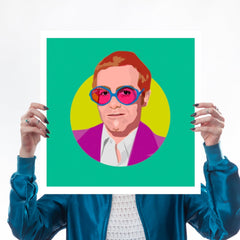 Elton John Rocket Man Glasses Colour Print for We Built This City 1