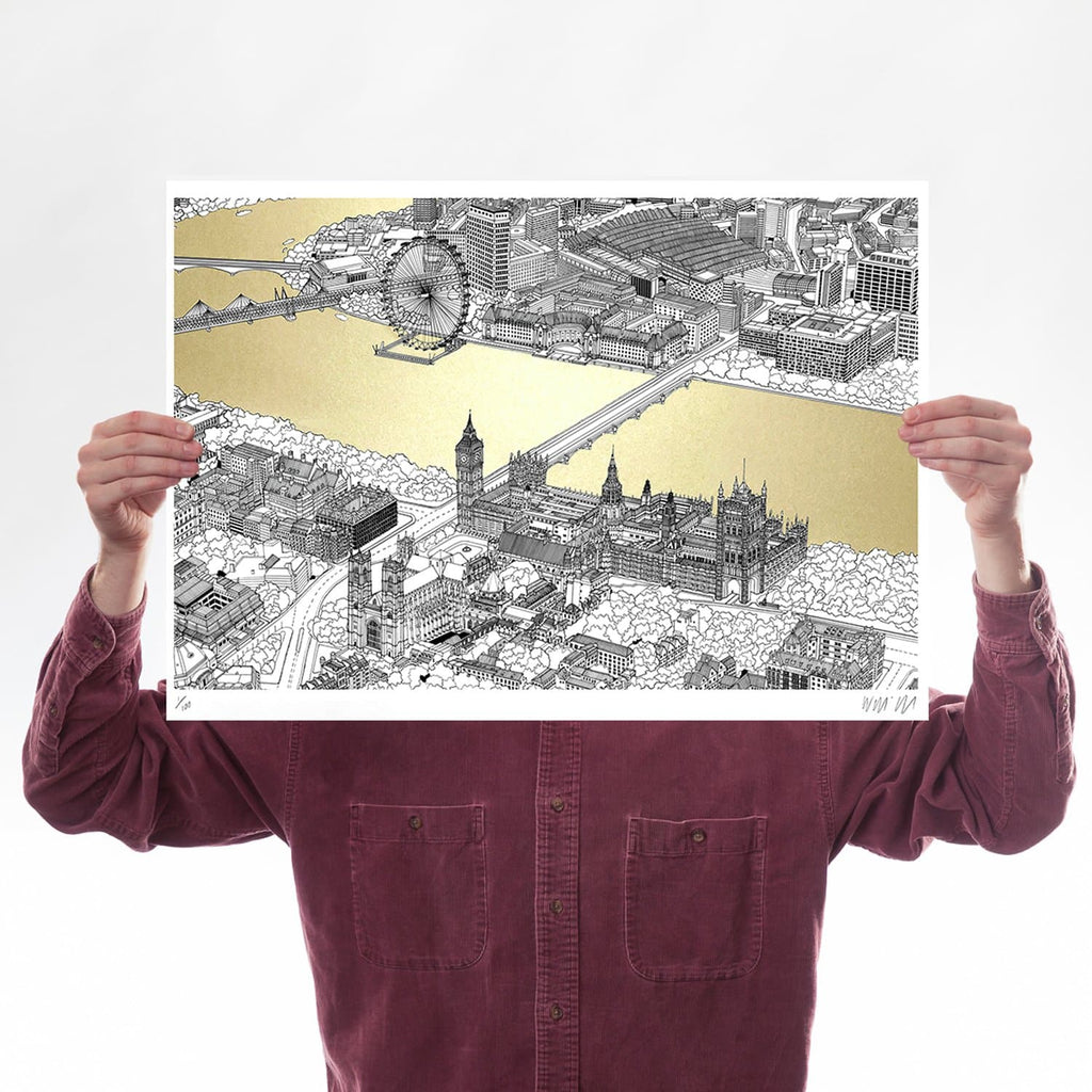 westminster gold a2 will clarke metallic map london eye for We Built This City 1