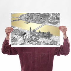 westminster gold a2 will clarke metallic map london eye for We Built This City 1