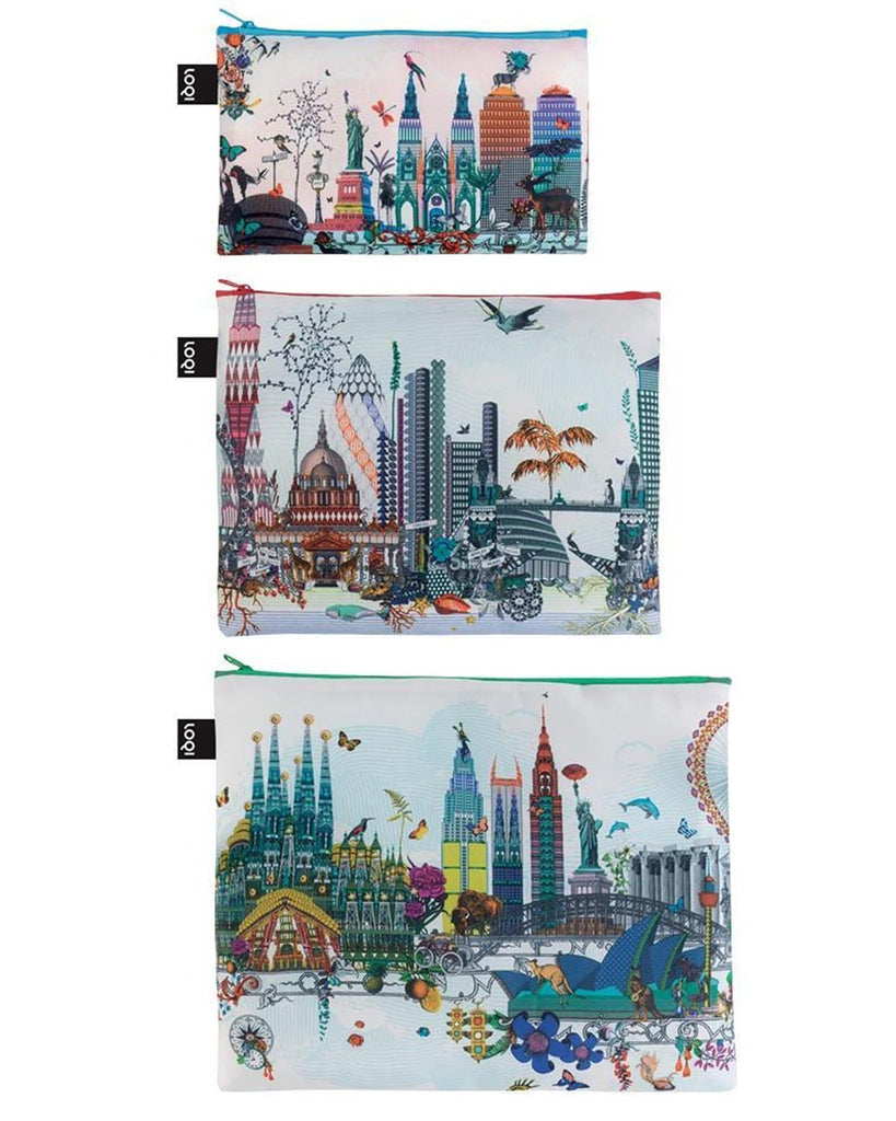 Set of Three Travel Pouches Fashion - Pouches Kristjana S Williams for We Built This City 2